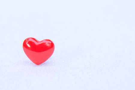 Valentines Day background with Red heart shapes on abstract light white glitter background, Copy...