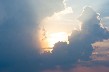 Bright sunlight shining through the clouds.の写真素材