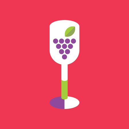 Wine glass and grapes iconのイラスト素材