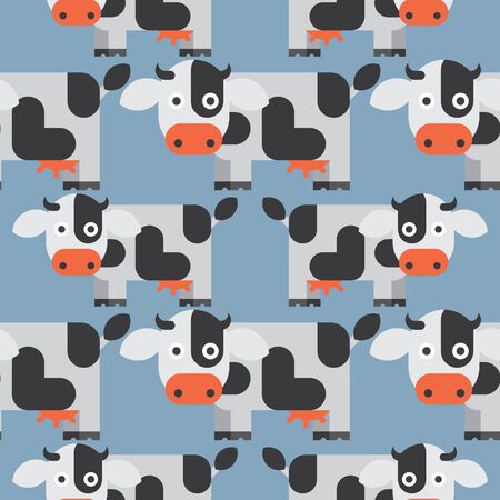 Seamless Cow Pattern, Animal Vectorのイラスト素材