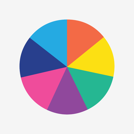 info template pie charts with 7 stepsのイラスト素材
