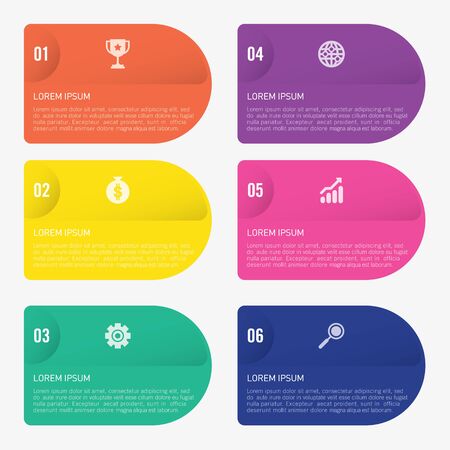 infographic template 6 optionsのイラスト素材