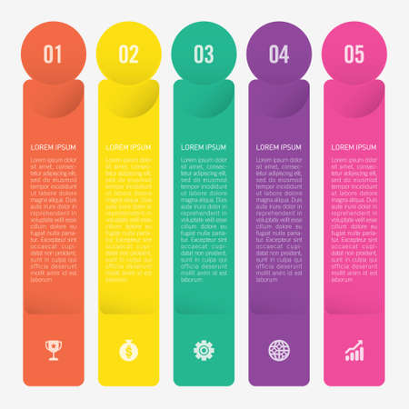 infographic template 5 optionsのイラスト素材