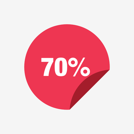 Red Sale Tag Vector Icon 70 Percentのイラスト素材
