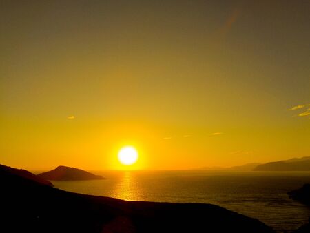 sunset over the oceanの写真素材