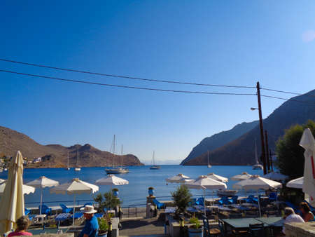 a view to the bay in greeceの写真素材
