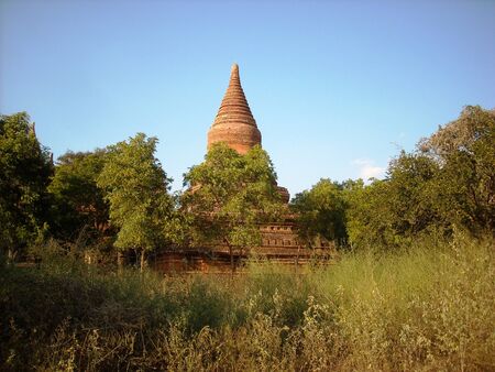 a temple in burma at a tourの写真素材