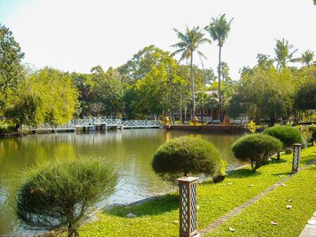 a wonderful garden in burma a the tourの写真素材