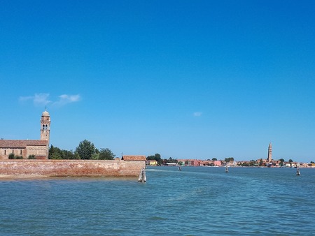 view from the boat to venice daytimeの写真素材