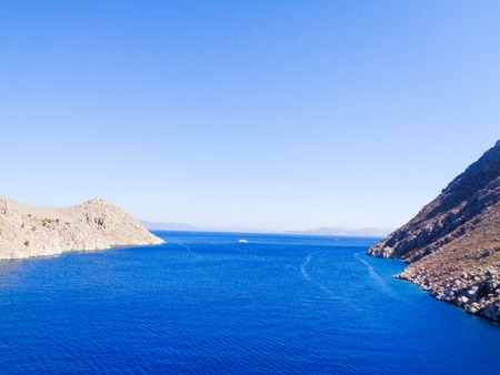 view to the ocean in greece in karpathosの写真素材
