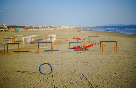 a lonely beach in florida at sightseeing tourの写真素材