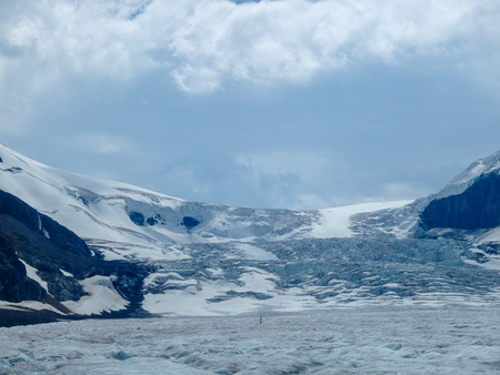 a glacier tongue at the top of the mountain in canadaの写真素材