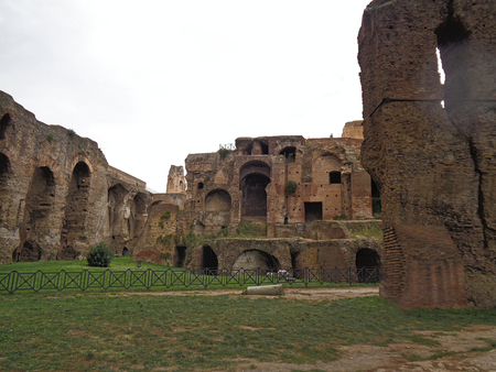 old catacomb ruin in rome sightseeingの写真素材