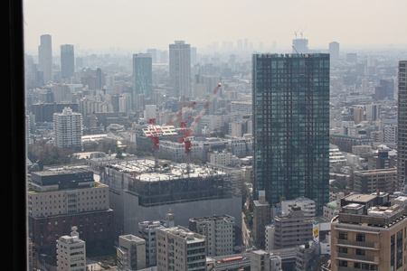 view from the skyscraper to tokyo city at summerの写真素材