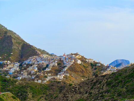 small village in the mountain of greece at summerの写真素材