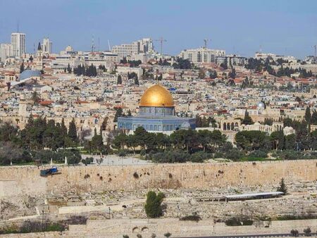 the city of israel with golden roof in the middle
