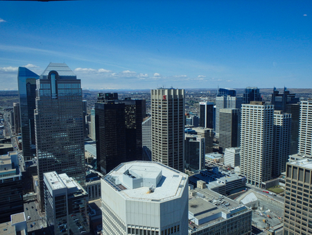 view to skyscrapers in the city aboveのeditorial素材
