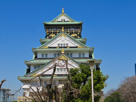 The Osaka Castle in japan tokyo at summerのeditorial素材