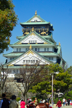 The Osaka Castle in japan tokyo at summerのeditorial素材