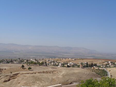 The temple ruins in jordan at summer