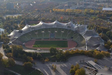 the soccer arena in munich at summerの写真素材