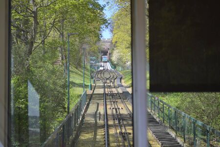 view to a cable car tunnelの写真素材