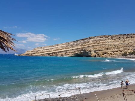 a beach at summer in greeceの写真素材