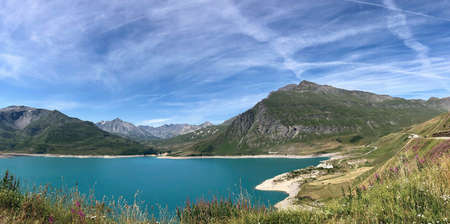 wonderful picture from a lake in the mountains a summerの写真素材
