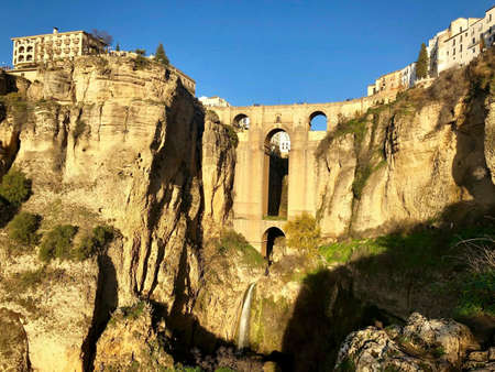 the puento nuevo en Ronda at summertimeの写真素材