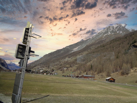Zermatt is a Swiss ski resort on the Swiss alpsの写真素材