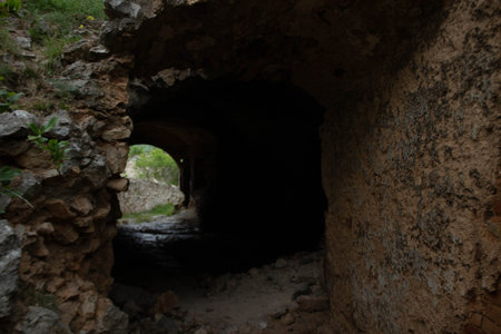 Abandoned mine in the mountains of Abkhazia.の写真素材