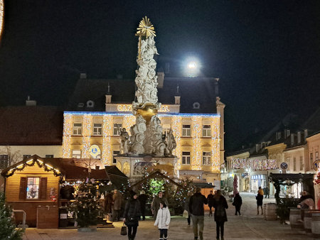 Christmas market in the old town of Wroclaw, Poland.の写真素材
