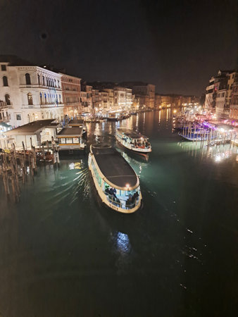 View of the Grand Canal at night.の写真素材
