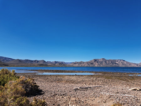Beautiful landscape of Lake Titicaca, Puno, Peruの写真素材