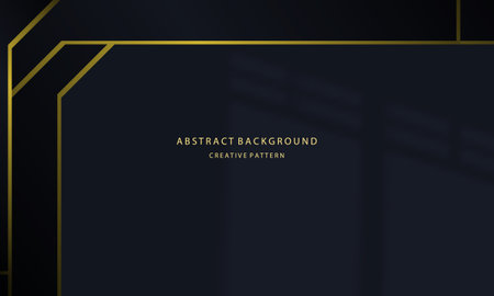 Abstract dark background with golden lines and shadows. Vector illustration for your designのイラスト素材