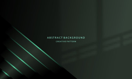 Abstract dark green background with lines and shadows. Vector illustration for your designのイラスト素材
