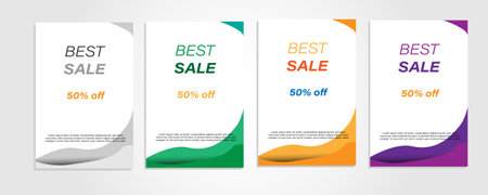 Set of modern colorful sale banners. Vector illustration for your design.のイラスト素材