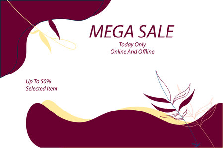 Sale banner template design with space for text. Vector illustration.のイラスト素材