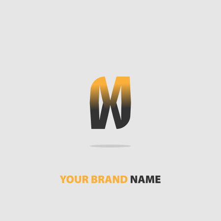 company logo icon element template letter m orange color for business and companyのイラスト素材