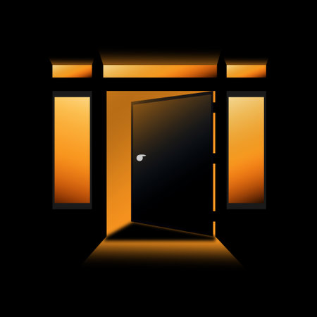 Door with light and shadow. Vector illustration. Eps 10.のイラスト素材