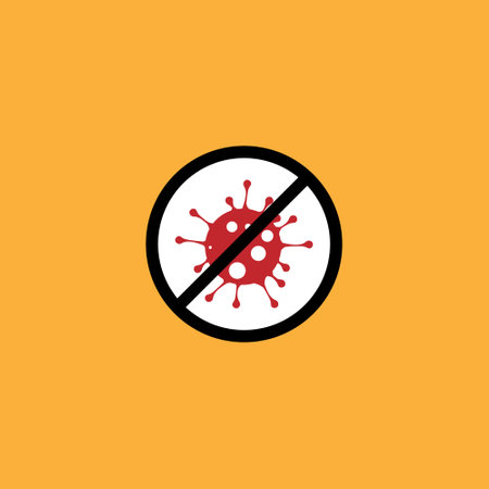 Stop Coronavirus icon vector illustration. COVID-19 sign.のイラスト素材