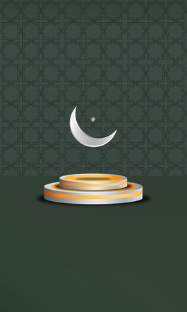 Ramadan Kareem background with crescent and moon. Vector illustrationのイラスト素材
