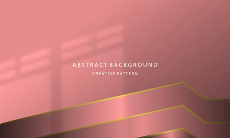 Abstract pink background with golden lines and shadows. Vector illustration for your designのイラスト素材