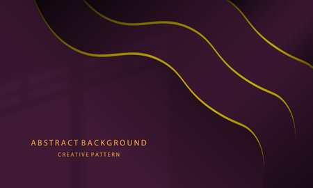 Abstract dark purple background with golden lines and shadows. Vector illustration.のイラスト素材