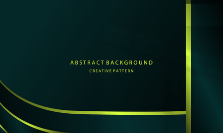 Abstract dark green background with yellow line and space for text. Vector illustrationのイラスト素材