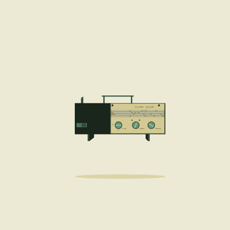 Vintage radio receiver icon. Flat design style. Vector illustration.のイラスト素材