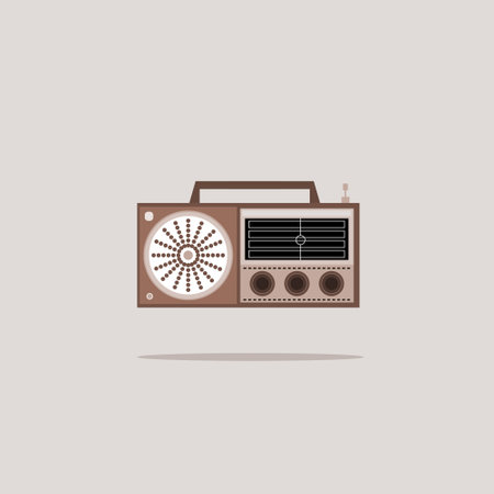 Retro radio icon. Vector illustration in flat design. EPS 10のイラスト素材