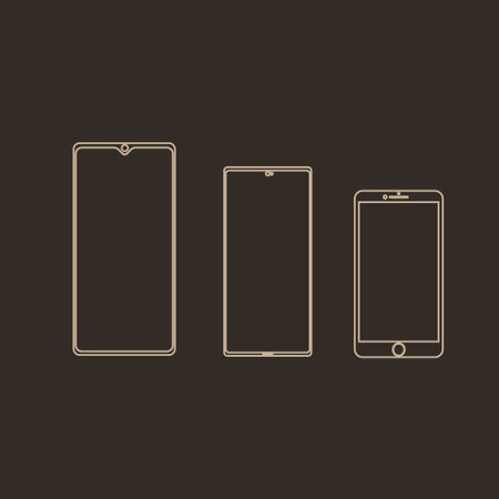 icon set flat design handphone vector isolated eps 10のイラスト素材
