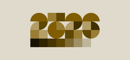 abstract number 2019 on a beige background. Vector illustration.