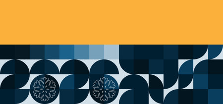 Abstract geometric background in blue and yellow colors. Vector Illustration.